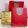 Adorno de marco de fotos de escritorio temático de zongzi del Festival del Bote del Dragón de oro puro 999, recuerdo, regalo promocional para transmisión en vivo, venta al por mayor