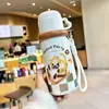 Copo Térmico Estudante Dilebel Gato de Aço Inoxidável para Meninas com Bom Visual e Novo Bolso de Aba Portátil Mini para Copo em Calça
