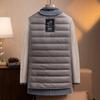 Forro de plumón de ganso removible Abrigo exterior de lana de doble cara Cortavientos para hombre Otoño e Invierno Abrigo de lana de longitud media Chaqueta casual de negocios para hombre