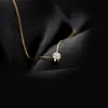 Pendientes de titanio y acero dorado para mujer, simples, duraderos, con temperamento, básicos, de seis garras, con un solo diamante, mini, no se decoloran