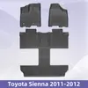 Adecuado para Toyota Sienna 2011-2012 Tapetes de Piso TPE Material 3D para Todo Clima Tapete de Cajuela