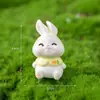 Enfeites de paisagem em miniatura, decorações de jardinagem, artesanato em resina, pequenos enfeites de mesa, coelhinhos de desenho animado fofos para DIY