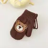 Luvas de Lã de Alpaca Coloridas com Gola Alta para Inverno, Unissex para Bebê, Prova de Frio ao Ar Livre, Luvas de Tricô Grossas e Quentes