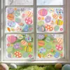 Mariposas de Dibujos Animados de Pascua Flores Huevos de Colores Adornos Pegatinas Estáticas para Puertas de Vidrio Gabinetes Ventanas Ambiente Restaurante