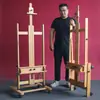 Caballete de Madera Maciza para Estudiantes de Arte, Caballete Plegable de Pie para Bocetos, Caballete para Pintura al Óleo, Soporte de Exhibición Publicitaria para Tablero Kt