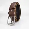 Cinto de Couro Versátil para Homens de Meia-idade e Jovens, Resistente ao Desgaste, Durável, com Fivela, para Moda Business