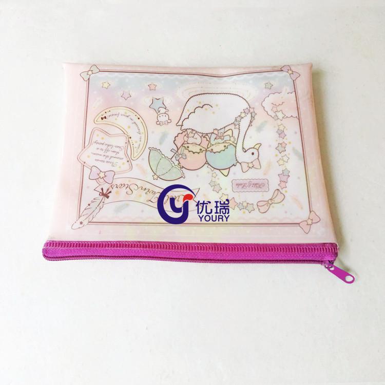 卡通pvc文具笔袋 透明PVC考试铅笔袋 PVC办公资料档案