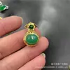Pingente de bolsa de dinheiro de calcedônia branca de alta transparência natural, bolsa da sorte de ágata amarela e jade verde translúcido, novo estilo chinês, atacado direto da fábrica