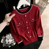 Camiseta Básica de Punto de Lana para Mujer Otoño/Invierno 2026 Estilo Chanel, Suéter de Manga Larga