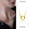 Collar Anillo de Mobius de Gama Alta de Nicho Oro Arena Moda Chapado en Oro para Mujer Collar de Clavícula Entrelazado Dorado