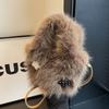Bolsas Peludas de Inverno para Meninas 2026 Nova Bolsa Transversal Versátil com Toque de Luxo, Bolsa de Mão Fofa Peluda Bolsa Saco