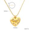 Collar con colgante en forma de corazón de exportación europea y americana, personalizado y versátil, diseño de estilo frío, cadena de cuentas onduladas, collar de acero inoxidable para mujer