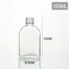 Botella Pequeña Plana de Licor de 100ml Tapa de Aluminio Té Cold Brew Café Té de Leche Jugo de Frutas Bebidas Frías Botella para Llevar Botella Tipo Copa de Vino de Fruta