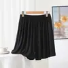 Shorts Plus Size Soltos de Cintura Alta em Modal para Mulheres, Calça de Casa Fina e Simples, Novo Estilo de Verão, Pijama Elástico e Respirável
