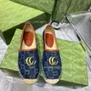 Versión Alta G Casa Bordado Estampado Zapatos de Pescador Otoño 2024 Suela de Goma Tejida Piel Boca Baja Casual Zapatos para Mujer