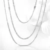 Cadenas para Clavícula de Estilo Europeo y Americano Chapadas en Oro de 18 Quilates, Collares Multicapa Sencillos y de Moda de Acero Inoxidable, Cadenas para Suéter para Mujer