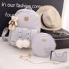 Mochila Infantil Versátil de Moda Nueva Moda Pom-Pom Estilo Coreano Estudiante Simple Primavera Mochila de Mujer de Moda