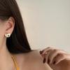 Pendientes de plata S925 con diseño de oso y aguja para mujer, estilo japonés, suaves y frescos, con pintura en aerosol, 2021