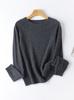 [Cálido y acogedor] Principios de otoño suave glutinoso sin costuras 100. Camisa de cachemira para mujer, suéter sencillo de manga larga que combina con todo.