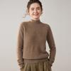 Suéter de Cashmere Meia-Gola Novo Outono/Inverno para Mulheres Suéter de Cashmere Espessado Amigo da Pele Mangas Raglan Suéter de Cashmere Solto para Usar por Baixo