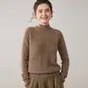 26 Estilos Nuevos de Suéteres de Cachemira para Mujer con Cuello Semi-Alto, Tejido de Punto Grueso de Siete Agujas, Raglán, Doble Hilo, Corte Holgado, Capa Base