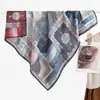 2026 Nuevo Primavera, Otoño, Invierno Cálido Bufanda Cuadrada de 90cm Bufanda Floral Estilo Coreano Calentador de Cuello de Terciopelo Chal para Mujer
