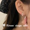 Brincos Nicho Elegantes Estilo Ins Coreano S925 Puros Oval Costura Acabamento Brilhante Brincos Simples Estilo Feminino Sofisticado