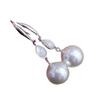 Accesorios de bricolaje S925 Pendientes de gancho de oreja de perla de temperamento simple de plata de ley Soporte vacío Pendientes semiacabados hechos a mano Soporte de plata