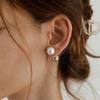 Aretes de Perlas Estilo Francés Vintage Ins Sencillos de Alto Temperamento Aretes de Bola de Metal Dos Aretes para Mujer