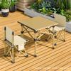 Conjunto de Mesa e Cadeira Dobráveis para Exterior Mesa e Cadeira para Acampamento de Carro Equipamento de Piquenique Mesa Portátil Integrada Tipo Rolinho de Ovo Cadeira com Encosto