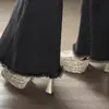 Zapatos de Salón Dorados Champagne con Tacón Grueso para Mujer 2025 Nueva Moda Sexy Plataforma Impermeable de Doble Capa Tacones Altos de Suela Gruesa para Mujer