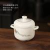 Panela de Ensopado Binaural Cerâmica Jingdezhen Tigela Personalizada para Ovo Cozido no Vapor com Tampa Panela de Ensopado à Prova d'Água Doméstica Especial para Pudim de Ovo Cozido no Vapor com Ninho de Pássaro