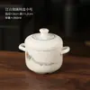 Tazón de Huevo al Vapor para el Hogar con Tapa Color Bajo Esmalte Cerámica Flan de Huevo al Vapor para Bebé Tazón Especial Tazón Impermeable para Cocinar al Vapor Horno de Microondas