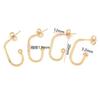 Aretes transfronterizos para conservar el color de oro de 18K con forma de U, pin para la oreja, aretes personalizados de acero inoxidable, accesorios, aretes creativos DIY, pin para la oreja