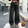 Calça Infantil Jeans Feminina 2026 Novo Estilo Crianças Médias e Grandes Solta Moda Calça Wide Leg Calça Foice Calça Longa Estilo Coreano