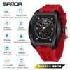 Reloj Deportivo Sanda de Doble Pantalla para Estudiantes de Secundaria, Montañismo al Aire Libre, Hora Mundial, Resistente al Agua, Cuenta Atrás, Versátil, Elegante Reloj Electrónico