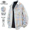 Nueva Camisa a Cuadros Estilo Americano Retro Manga Larga Holgada Primavera Otoño Hombre Casual Camisa Chaqueta Top Atuendo