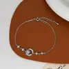 Pulsera Nueva de Zirconia de Estrella y Luna para Mujer Lujo Ligero Nicho Diseño Exquisito Ajustable Pulsera para Mejor Amiga