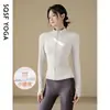 Jaqueta Fitness Esportiva Gola Alta Feminina Cintura Marcada Emagrecedora Versátil Elástica Pilates Treino Yoga Secagem Rápida Top