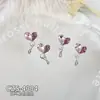 Accesorios Populares para Uñas con Borlas de Aleación y Diamantes Rosas, Colgante de Mariposa y Corazón de Plata Ultrabrillante de Lujo Ligero, Accesorios para Uñas Portátiles