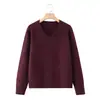 Suéter de Punto con Cuello en V Estilo Old Money para Mujer, Jersey Holgado y Casual para Otoño e Invierno, Adecuado para Usar en Capas o Solo, Venta al por Mayor