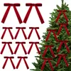 Stock Disponible 12 Piezas/Paquete Cinta de Terciopelo Corona de Navidad Colgante de Lazo Decoración de Árbol de Navidad Colgante Caja de Regalo