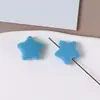 Dulces y Versátiles Accesorios para el Cabello de Estrella de Cinco Puntas Perforada Recta de Acrílico Flocado para Otoño e Invierno Diadema Accesorios para Manualidades