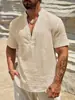 Roupas Masculinas Transfronteiriças Estilo Europeu e Americano Camisa de Manga Curta Cor Sólida Respirável Gola Alta Camada Única 2025 Cor Sólida Moda Simples Item Quente