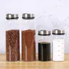 Caja de condimentos de vidrio de borosilicato alto frasco de condimentos para barbacoa botella de condimentos frasco de sal para el hogar botella de polvo frasco de botella de condimentos de cocina