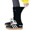 Botas de Nieve de Máquina Horizontal Otoño e Invierno Calcetines de Pila Media Pantorrilla Y2K Cálidos Caqui Calcetines de Pantorrilla Calcetines con Etiqueta de Hierro Jk
