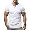 Venta caliente transfronteriza de Temu 2026 verano nuevo camisa casual para hombre cuello en V moda corte ajustado manga corta moderna