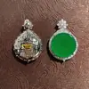 Plata de Ley S925 Nuevo Calcedonia Natural Verde Hielo Colgante Liso Estilo Chino Moderno Colgante para Collar de Chica China Nuevo