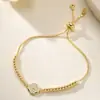 Pulseira Aogu Transfronteiriça Elegante de Luxo Leve Cobre Banhado a Ouro Real Zircônia Flor, Joia de Alto Padrão com Design Único