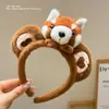 Nova Tiara de Cabeça de Panda Vermelho Parques de Diversão Orelhas de Animal de Pelúcia Tiara de Boneco Guaxinim Fantasia de Performance Adereço de Cabeça para Foto